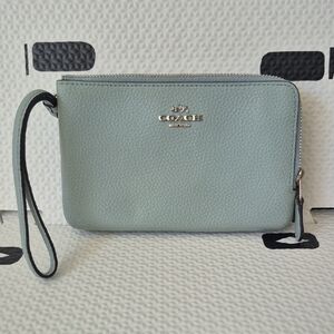 Coach Soft Blue Leather Wristlet